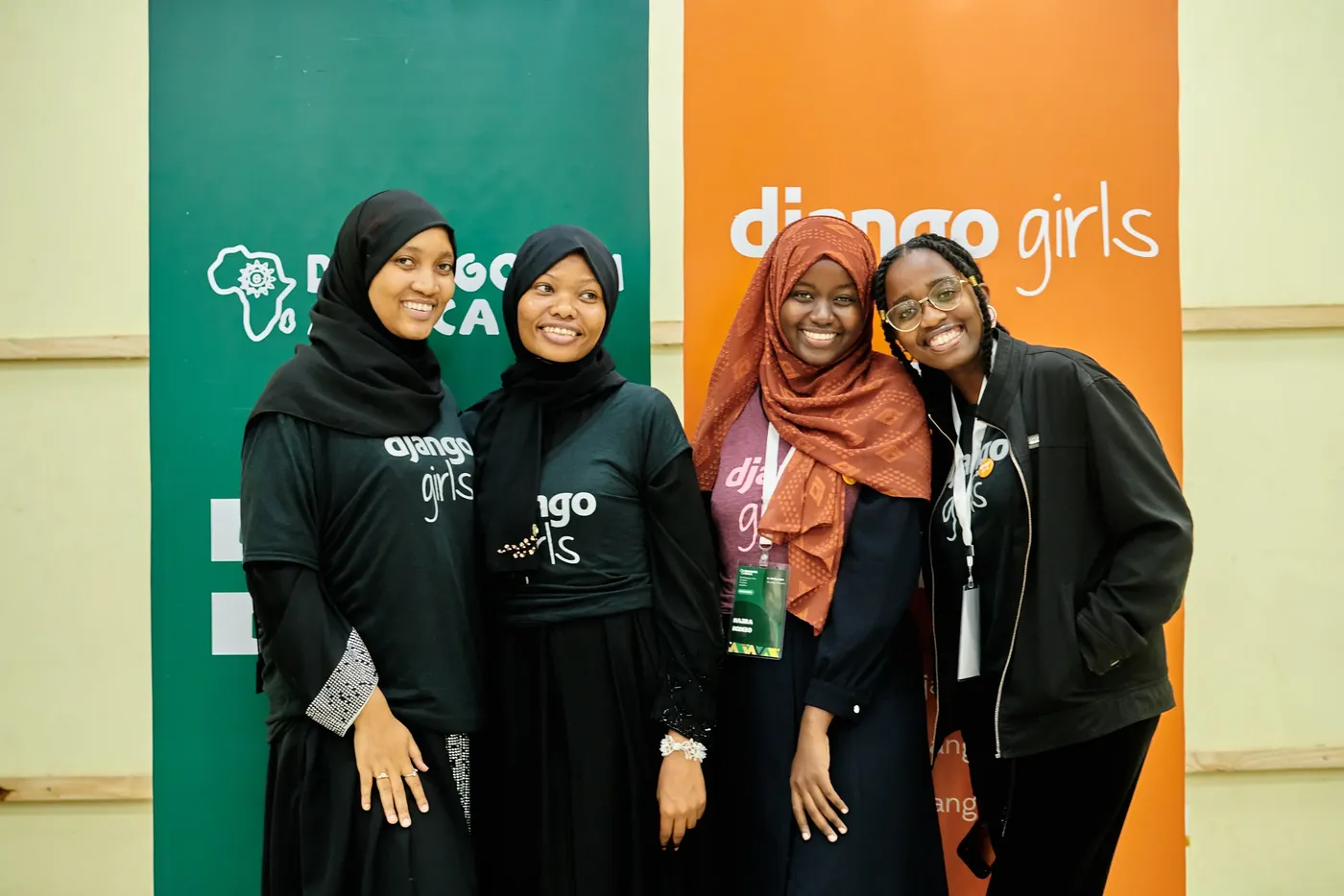 Four Django Girls participants posing together